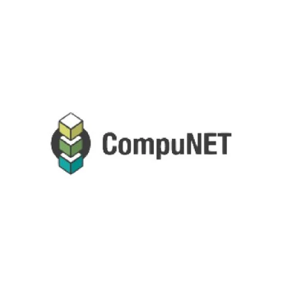 CompuNET logo with stacked geometric layers in yellow, green, and teal, representing layered network architecture and secure data infrastructure.