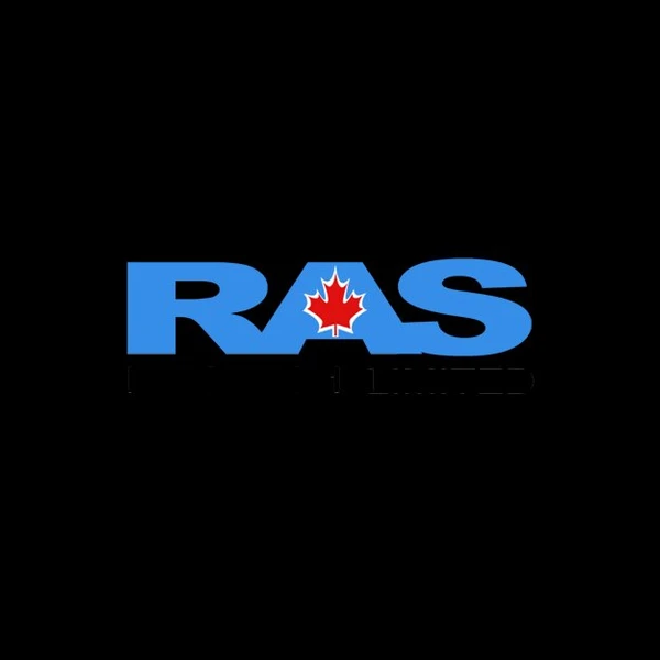 RAS logo with Canadian maple leaf symbol, blue enterprise technology branding