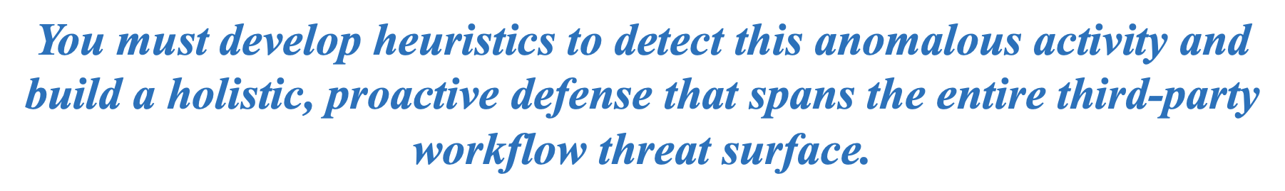 Develop heuristics to detect this anomalous activity 