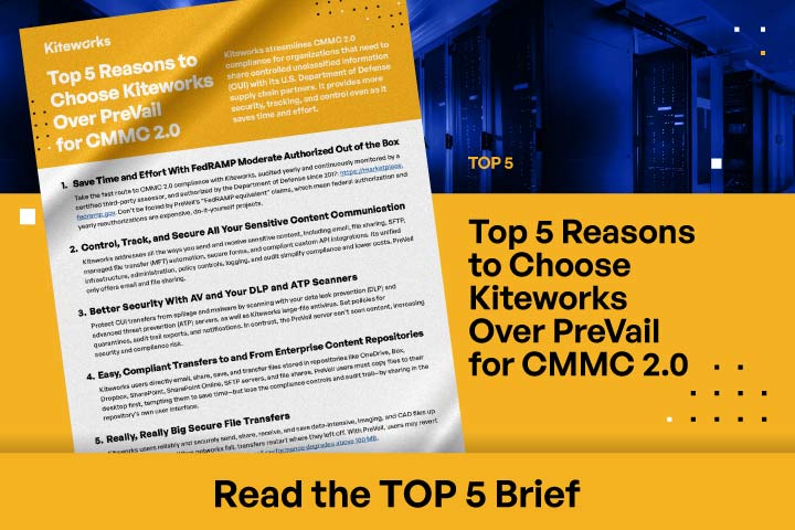 Top 5 Reasons to Choose Kiteworks Over PreVeil for CMMC 2.0