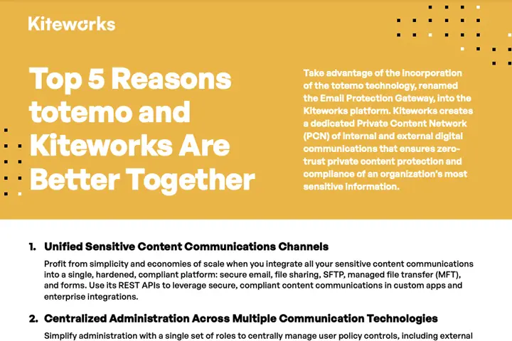 Top 5 Reasons totemo and Kiteworks Are Better Together