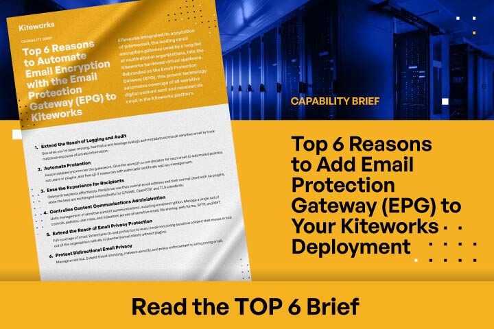 Top 6 Reasons to Add Email Encryption with the Email Protection Gateway (EPG) to Kiteworks