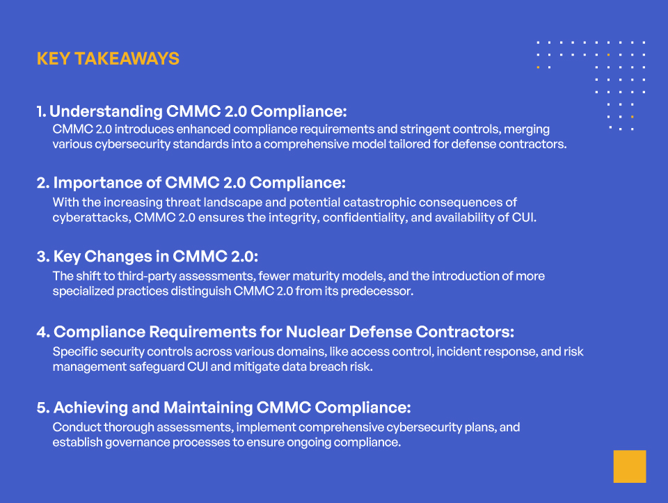 CMMC 2.0 Compliance for Nuclear Defense Contractors - Key Takeaway