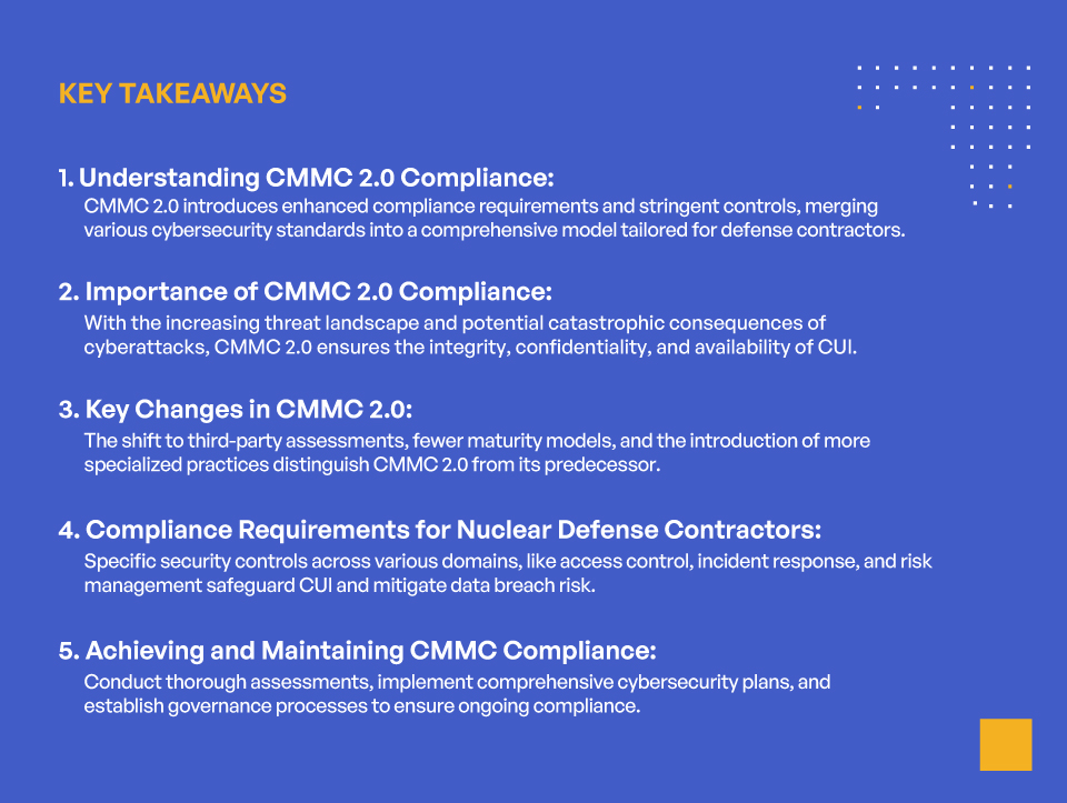 CMMC 2.0 Compliance for Nuclear Defense Contractors – Key Takeaways