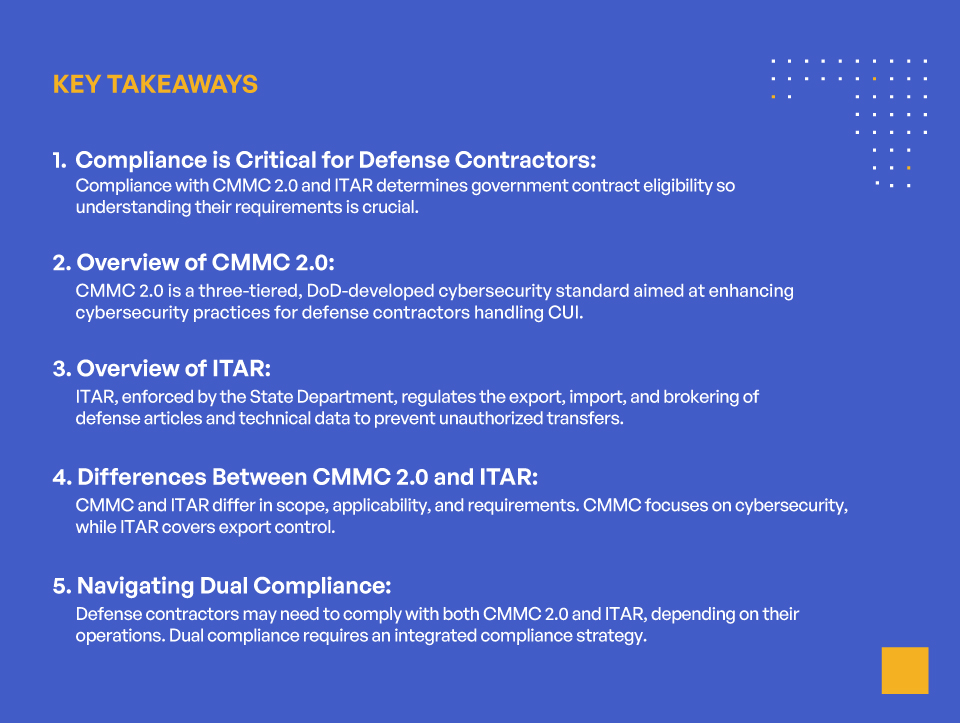 CMMC vs. ITAR – Key Takeaways