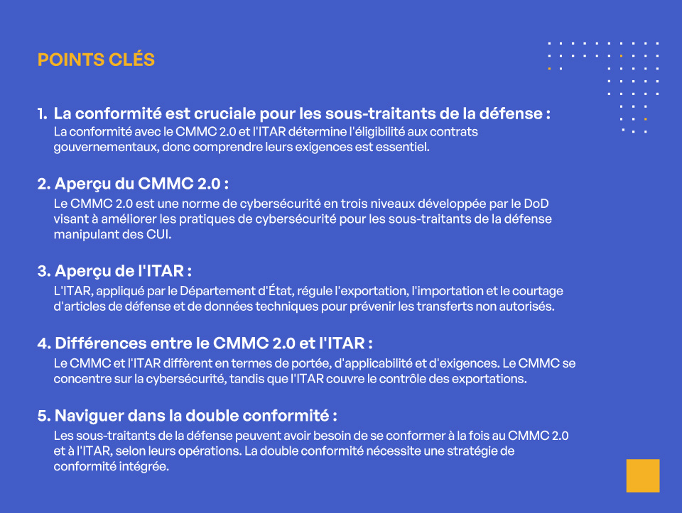 Conformité CMMC 2.0 pour les sous-traitants de la santé de la défense - Key Takeaways