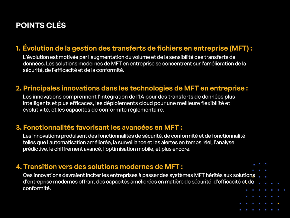 Innovations dans le transfert sécurisé de fichiers en entreprise : Mise à jour 2024 - Points clés