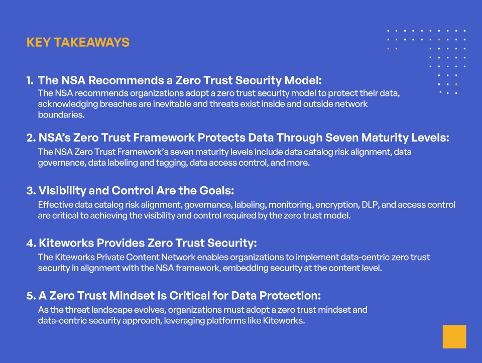 NSA’s Advancing Zero Trust Maturity Throughout the Data Pillar: A Comprehensive Guide - Key Takeaways