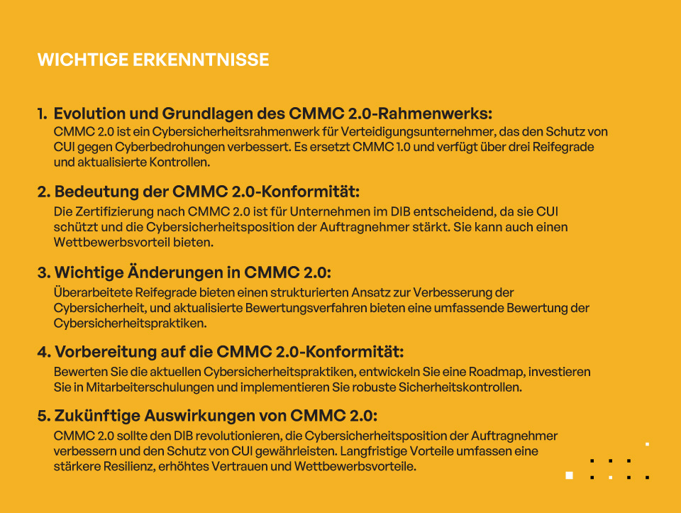 Sind Sie bereit für CMMC 2.0? - WICHTIGE ERKENNTNISSE