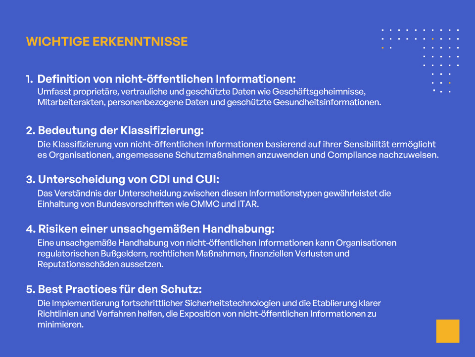 Was ist nicht-öffentliche Information - Key Takeaways