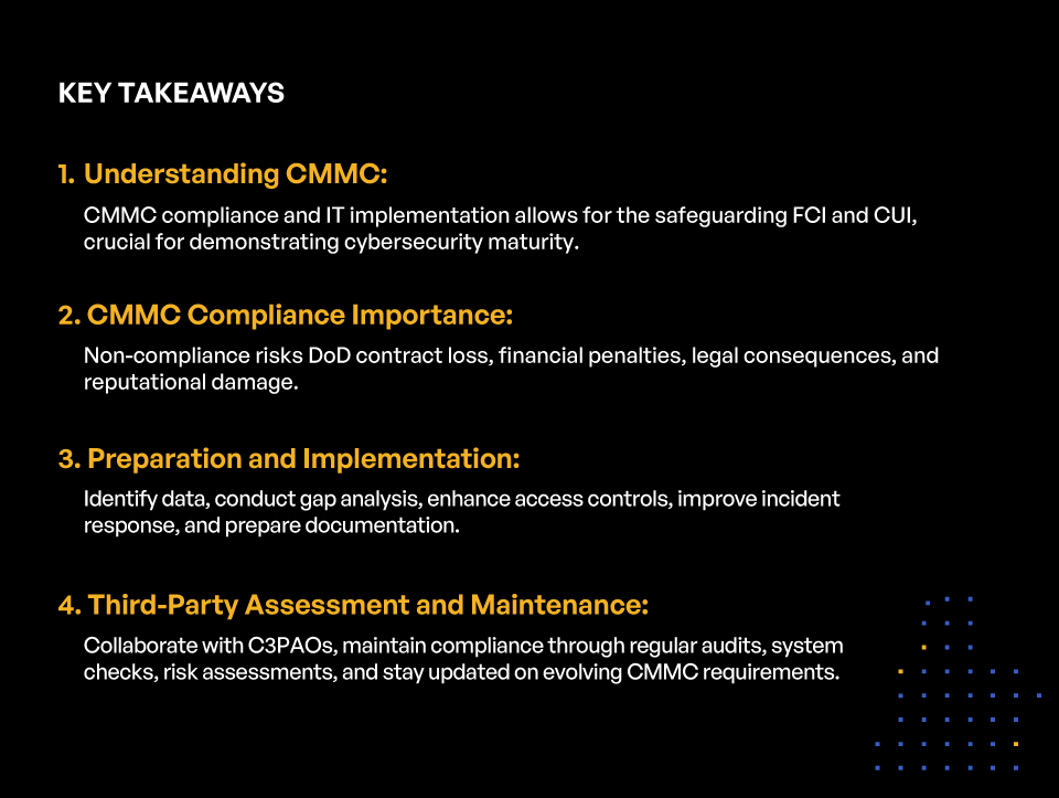 CMMC Implementation Guide for IT Professionals – Key Takeaways