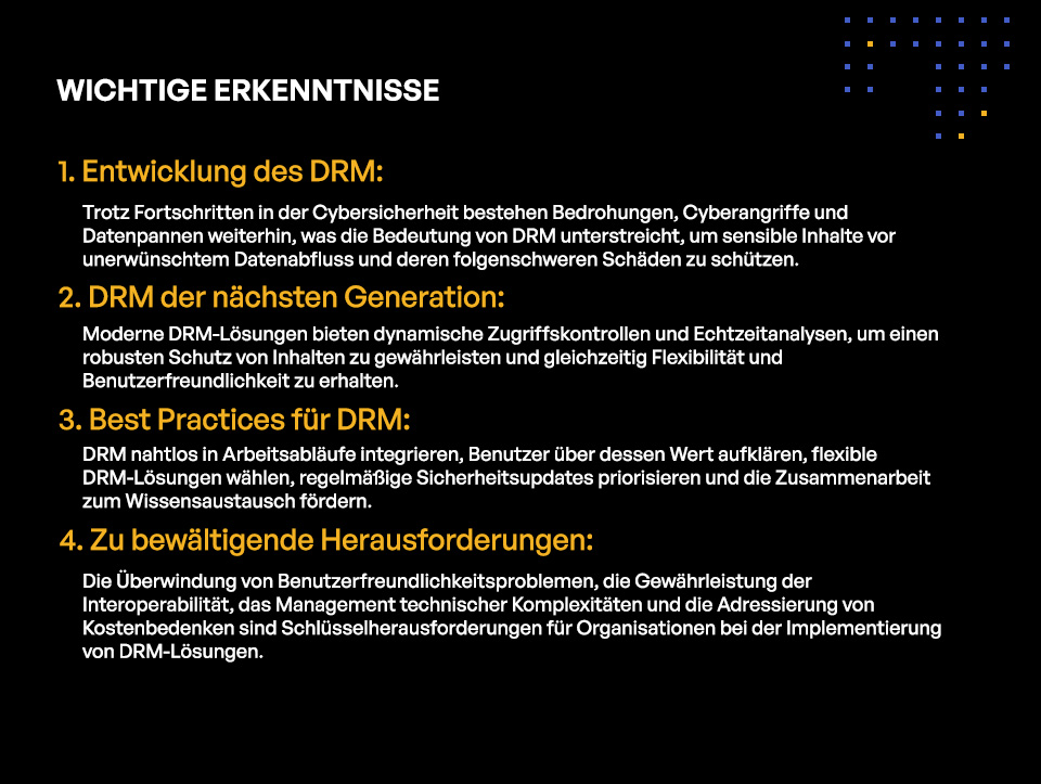 DRM Best Practices: Strategien zum Schutz Ihres geistigen Eigentums und anderer sensibler Inhalte - WICHTIGE ERKENNTNISSE