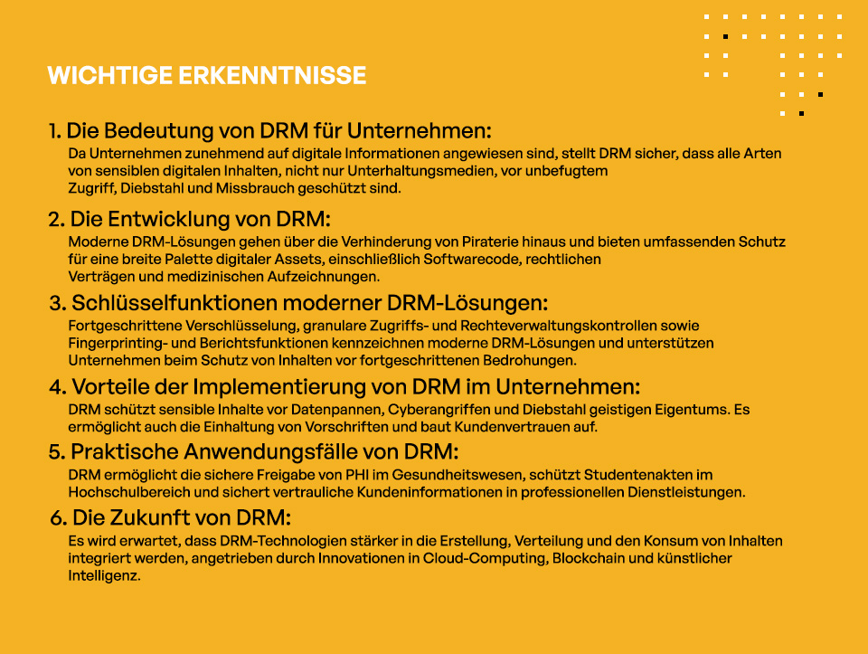 Jenseits des Anti-Piraterie-Schutzes: Wie DRM Ihr Unternehmen schützt - WICHTIGE ERKENNTNISSE