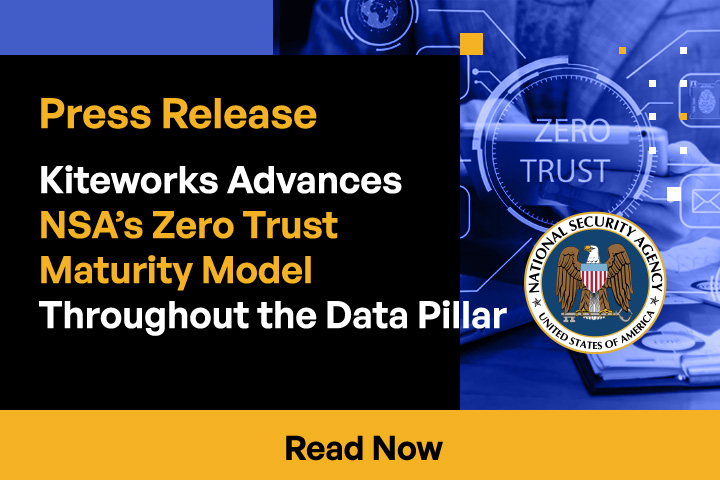 KITEWORKS ADVANCES NSA’S ZERO TRUST MATURITY THROUGHOUT THE DATA PILLAR MODEL