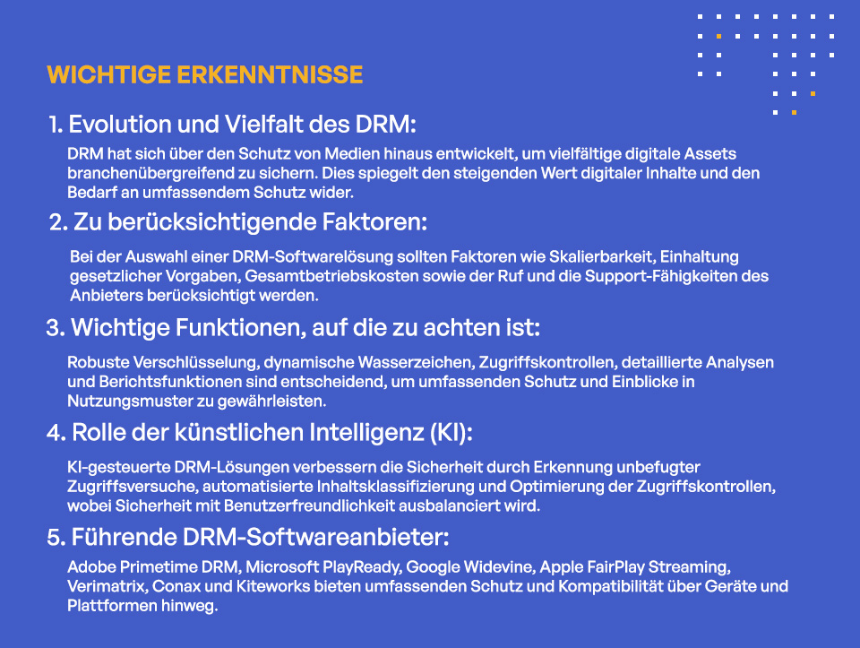 Käuferleitfaden für Digital Rights Management Software - Key Takeaways