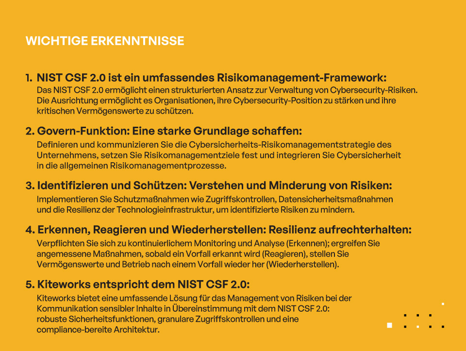 NIST CSF 2.0: Der ultimative Leitfaden zum Management von Risiken in der Kommunikation sensibler Inhalte - Wichtige Erkenntnisse