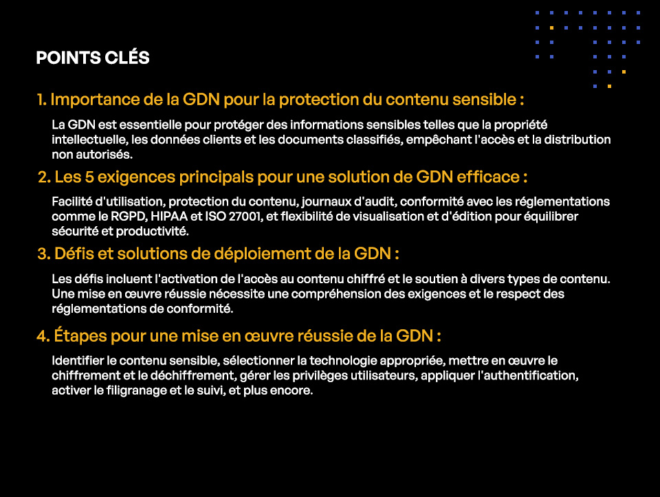 Top 5 des exigences pour une solution DRM efficace - POINTS CLÉS