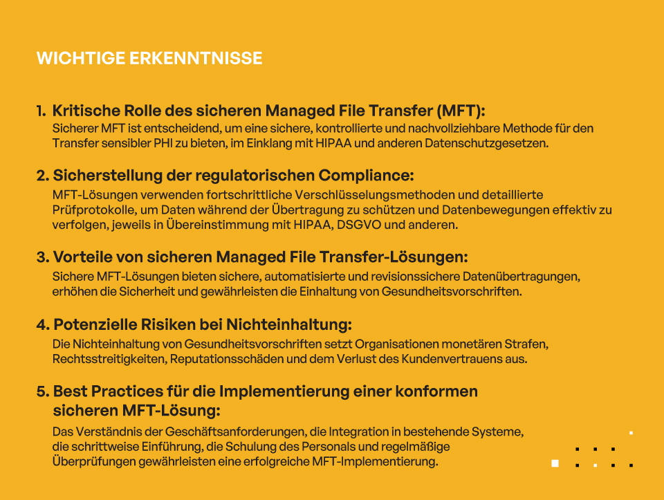 Verbesserung des Datenschutzes im Gesundheitswesen mit sicherem Managed File Transfer - WICHTIGE ERKENNTNISSE