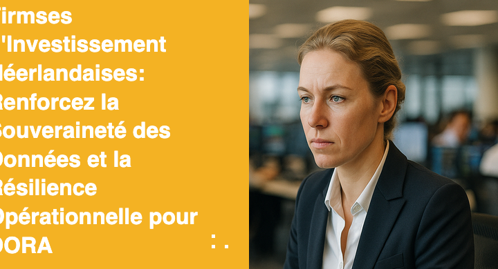 Firmses d'Investissement Néerlandaises: Renforcez la Souveraineté des Données et la Résilience Opérationnelle pour DORA