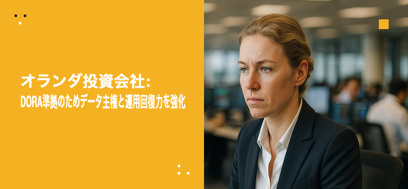 オランダ投資会社: DORA準拠のためデータ主権と運用回復力を強化