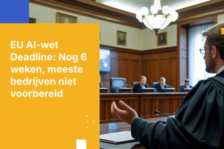EU AI-wet Deadline van 2 augustus 2026 is over zes weken. De meeste organisaties zijn nog niet klaar.
