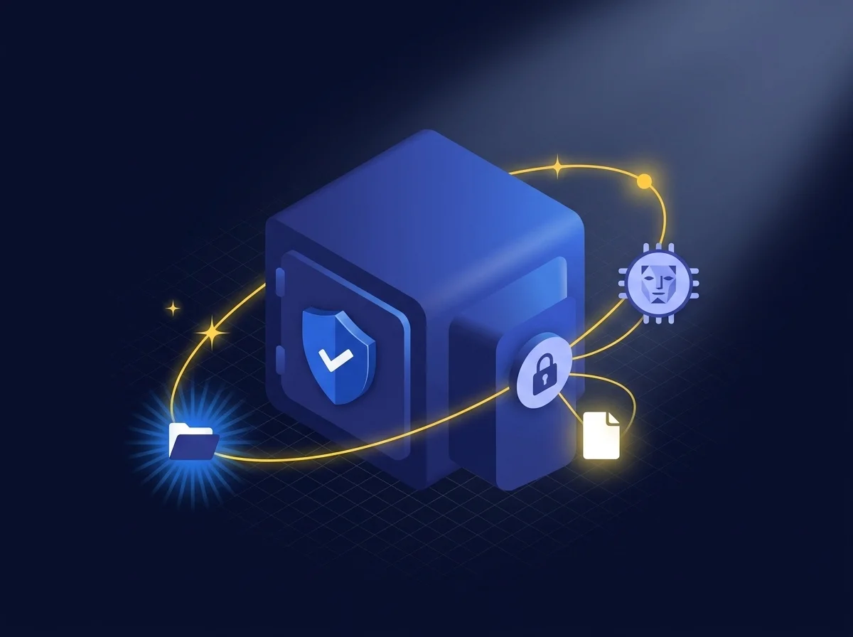 A conceptual graphic illustrating the balance between data access rights, security measures, and trade secret protection under the EU Data Act.