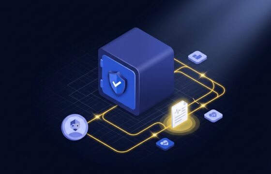 Healthcare security solutions illustration highlighting data protection and encrypted transfer for HIPAA compliant file sharing.