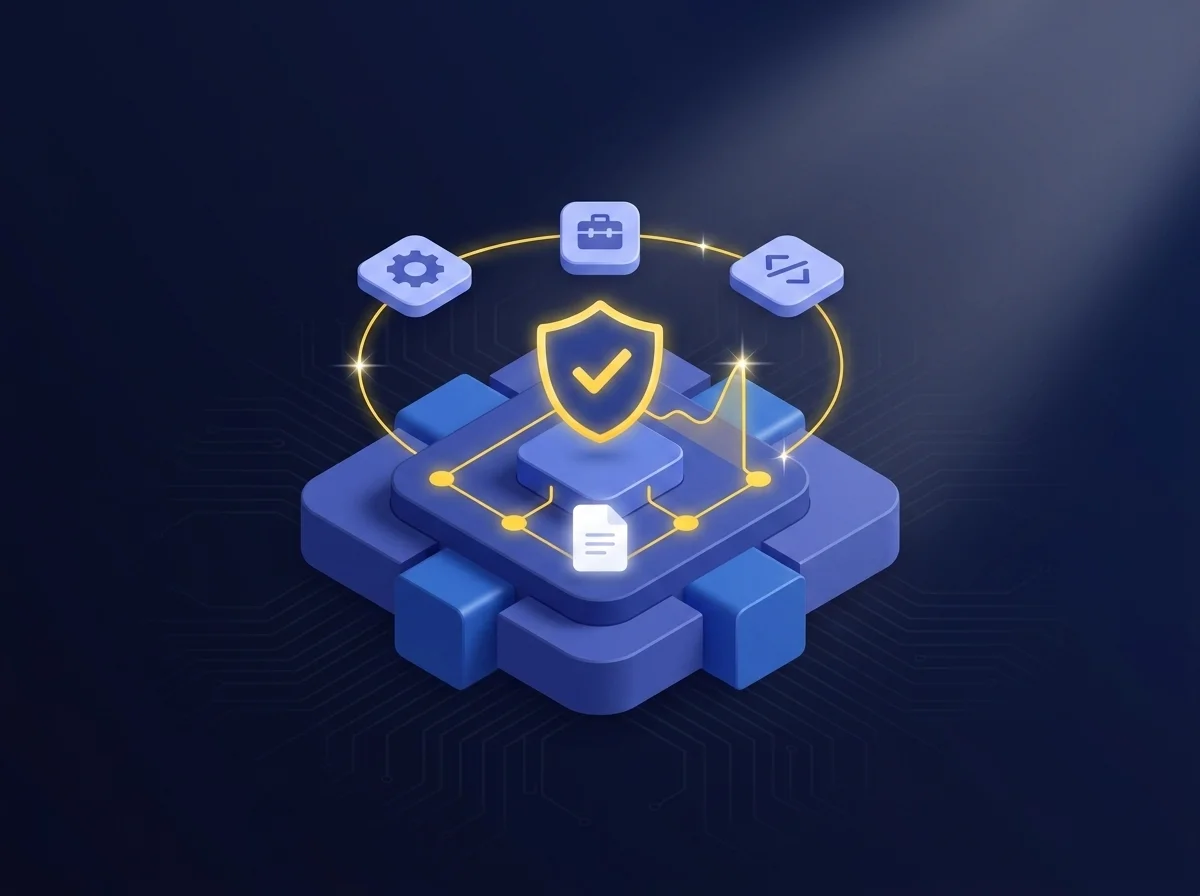 Illustration representing custom solution development using Kiteworks developer tools and REST APIs for specialized business security workflows.