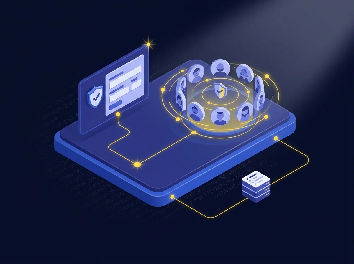 A conceptual diagram illustrating Kiteworks data control and security features, highlighting user consent capture, secure web forms, role-based access controls, and audit logs.