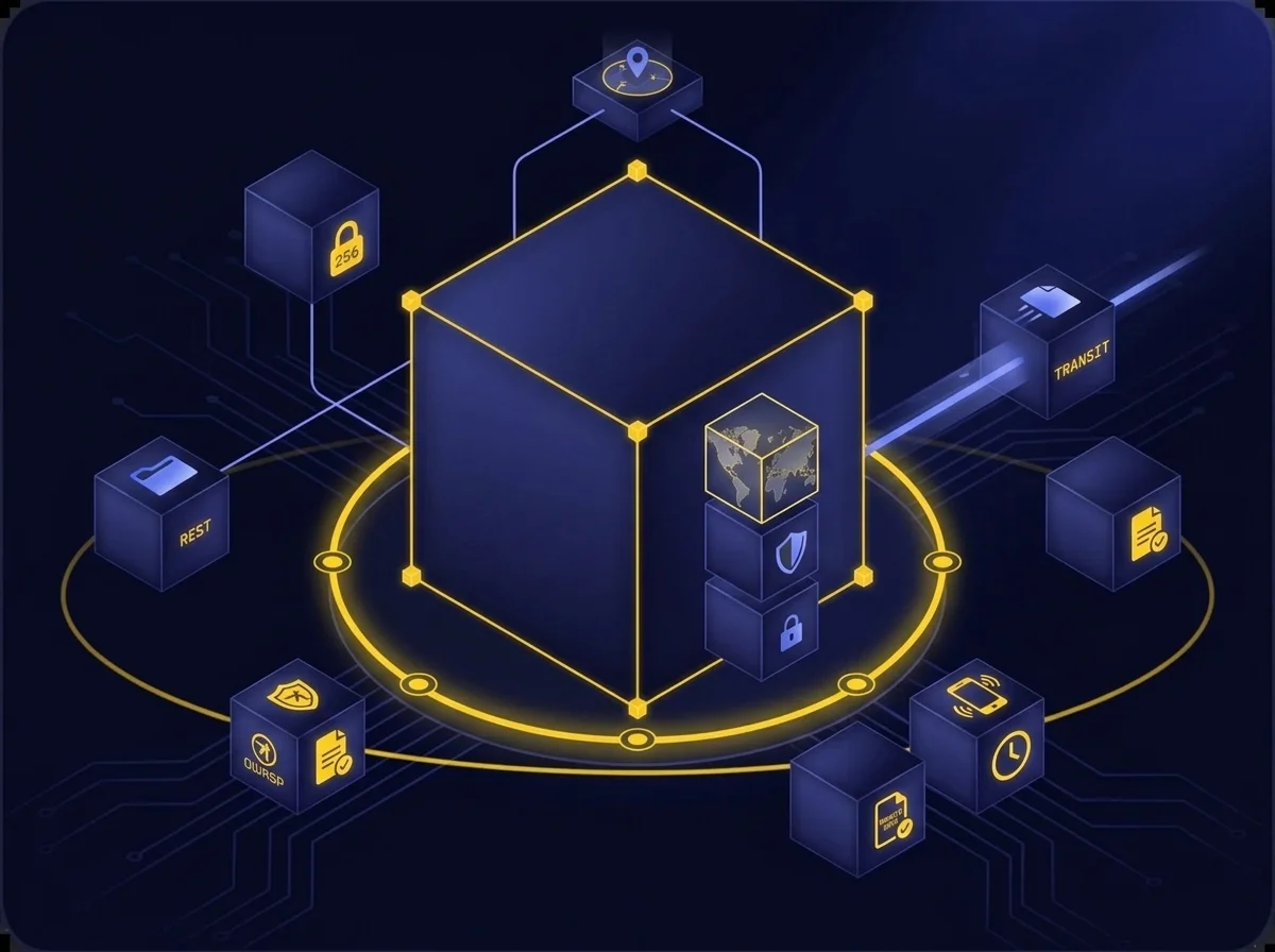 audit log screen shot Infographic illustrating Kiteworks end-to-end data protection, featuring 256-bit AES encryption, private cloud deployment, OWASP secure development practices, automated incident detection, and remote wipe capabilities.