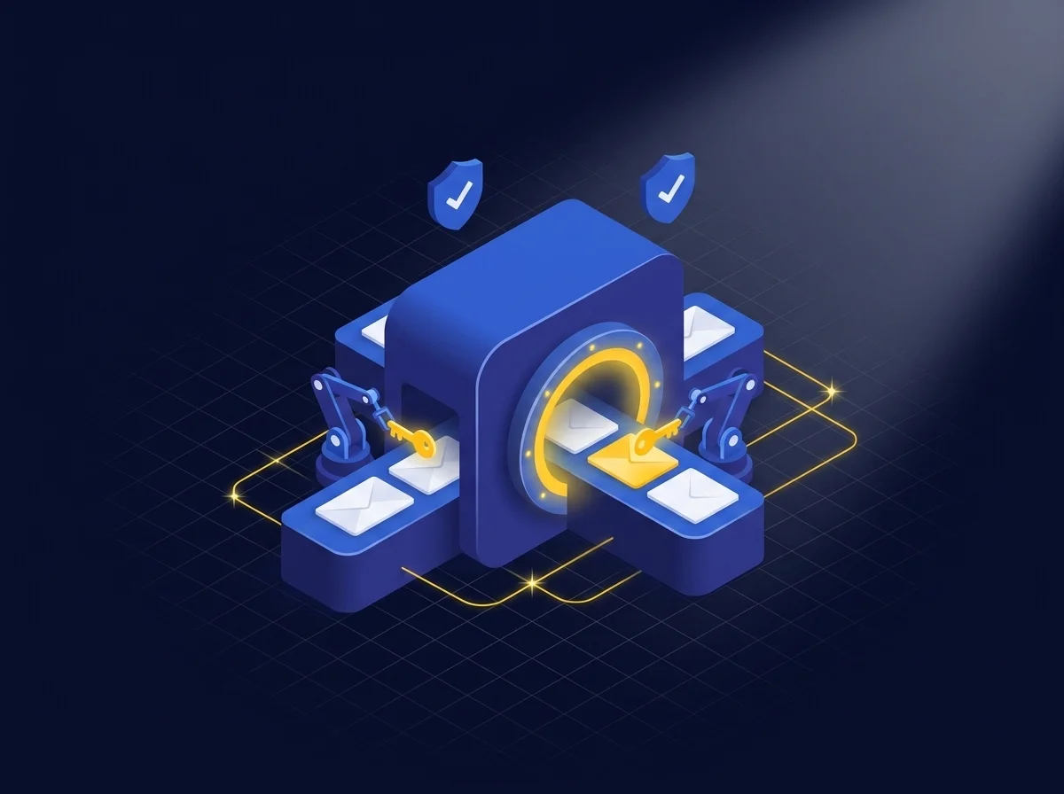 Kiteworks Email Protection Gateway interface illustrating automated email security, encryption policy management, and flexible client integration.