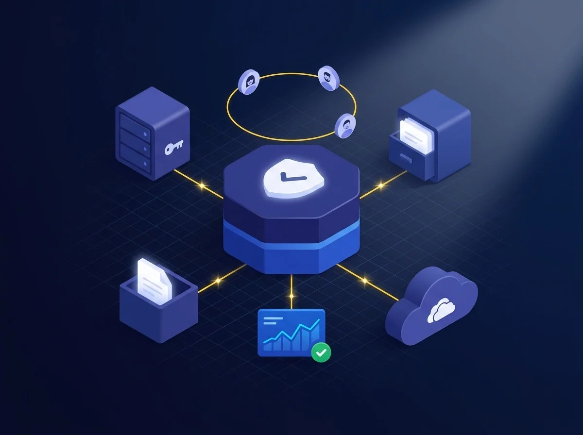 Illustration montrant comment Kiteworks aide les CISOs à gouverner, tracer et sécuriser les données sensibles sur site, dans le cloud et sur les appareils.