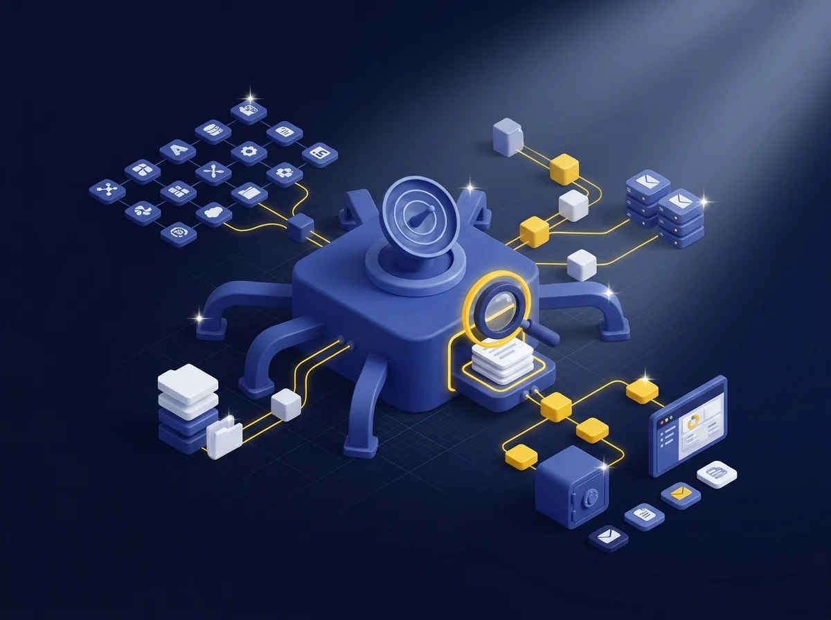 Kiteworks secure data access interface showing tools for internal investigations, electronic discovery, search, preservation, and audit log export. 