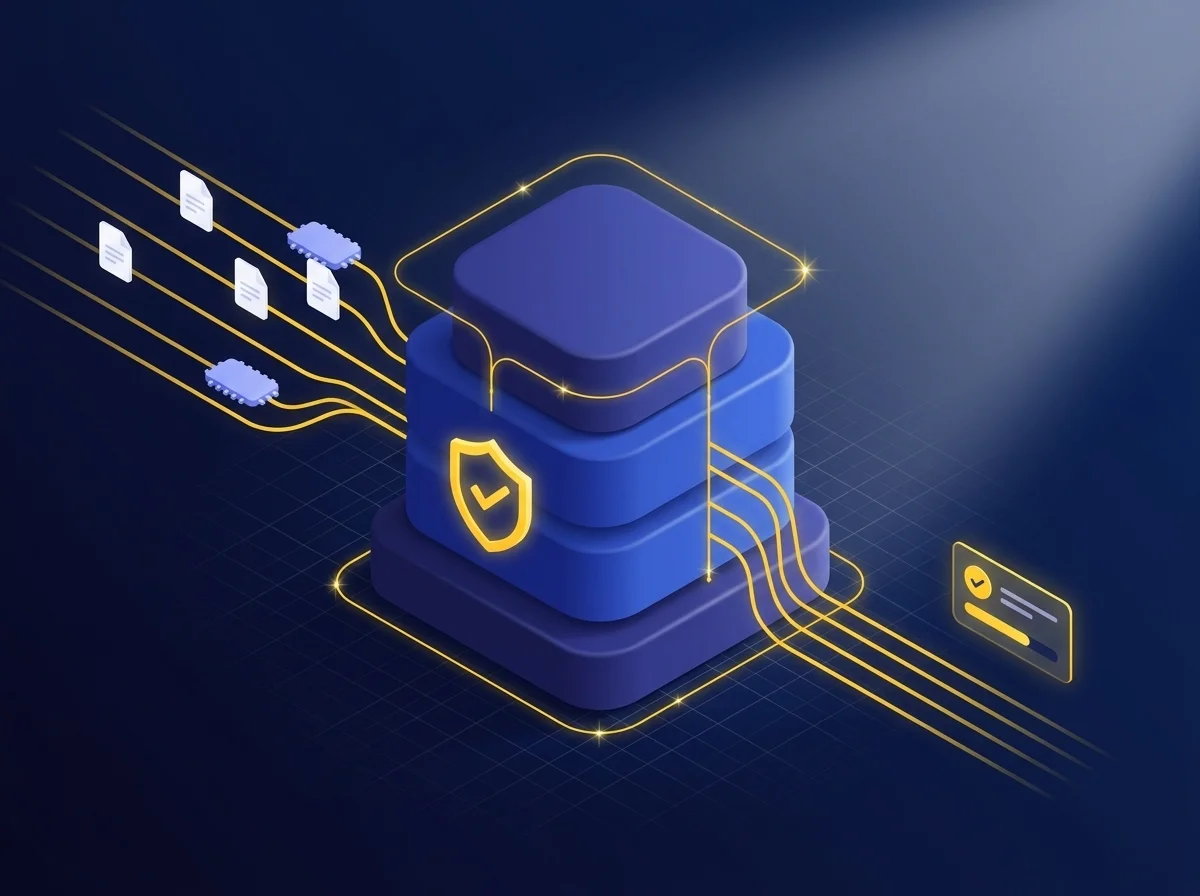 A conceptual graphic illustrating litigation support and legal hold data collection, archiving, and eDiscovery integration. 