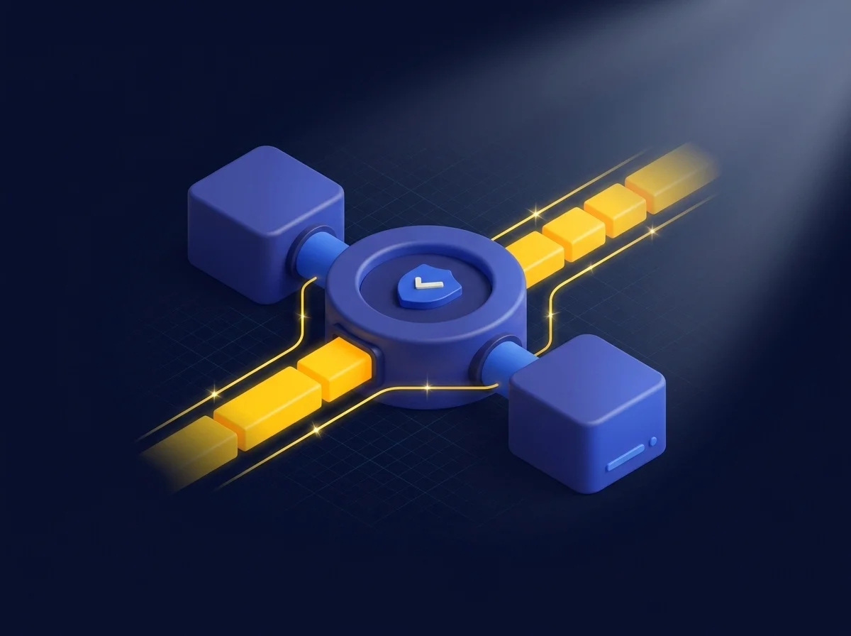 Illustration showing secure managed file transfer of large project files using high-speed technology.