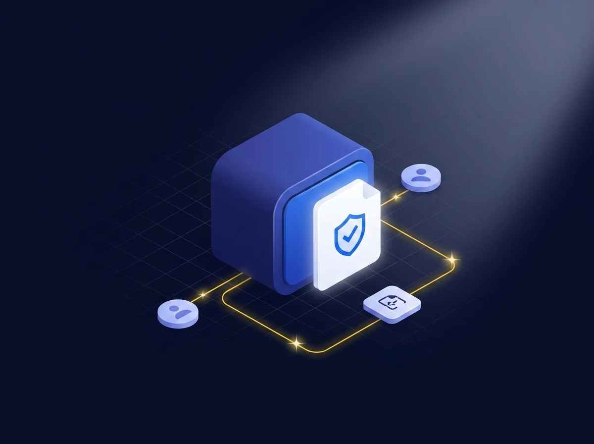 A promotional graphic illustrating the Kiteworks Microsoft Outlook plugin, which adds enterprise-level security, role-based policies, and secure file requests directly to the Outlook interface.
