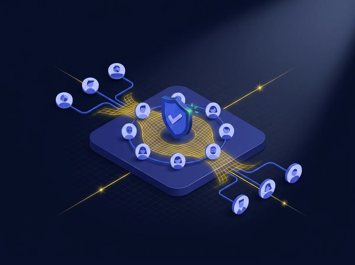 Illustration representing secure collaboration between first and third-party R&D teams using Kiteworks encryption and access controls.
