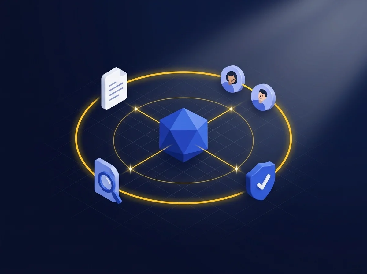Screenshot and illustration representing the Kiteworks platform showing secure collaboration, file sharing, and Microsoft 365 integrations for centralized document creation and review. 