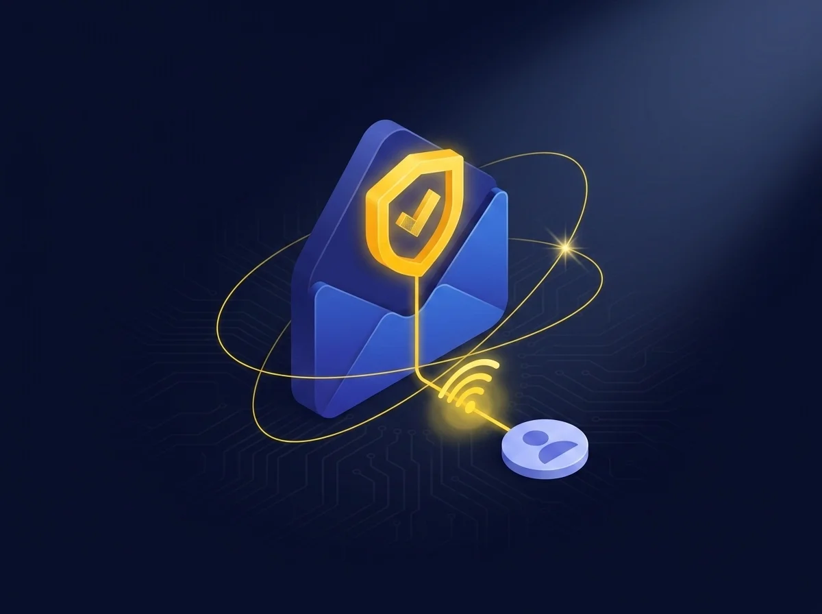 Illustration showing encrypted secure email communication for financial fraud alerts using Kiteworks.