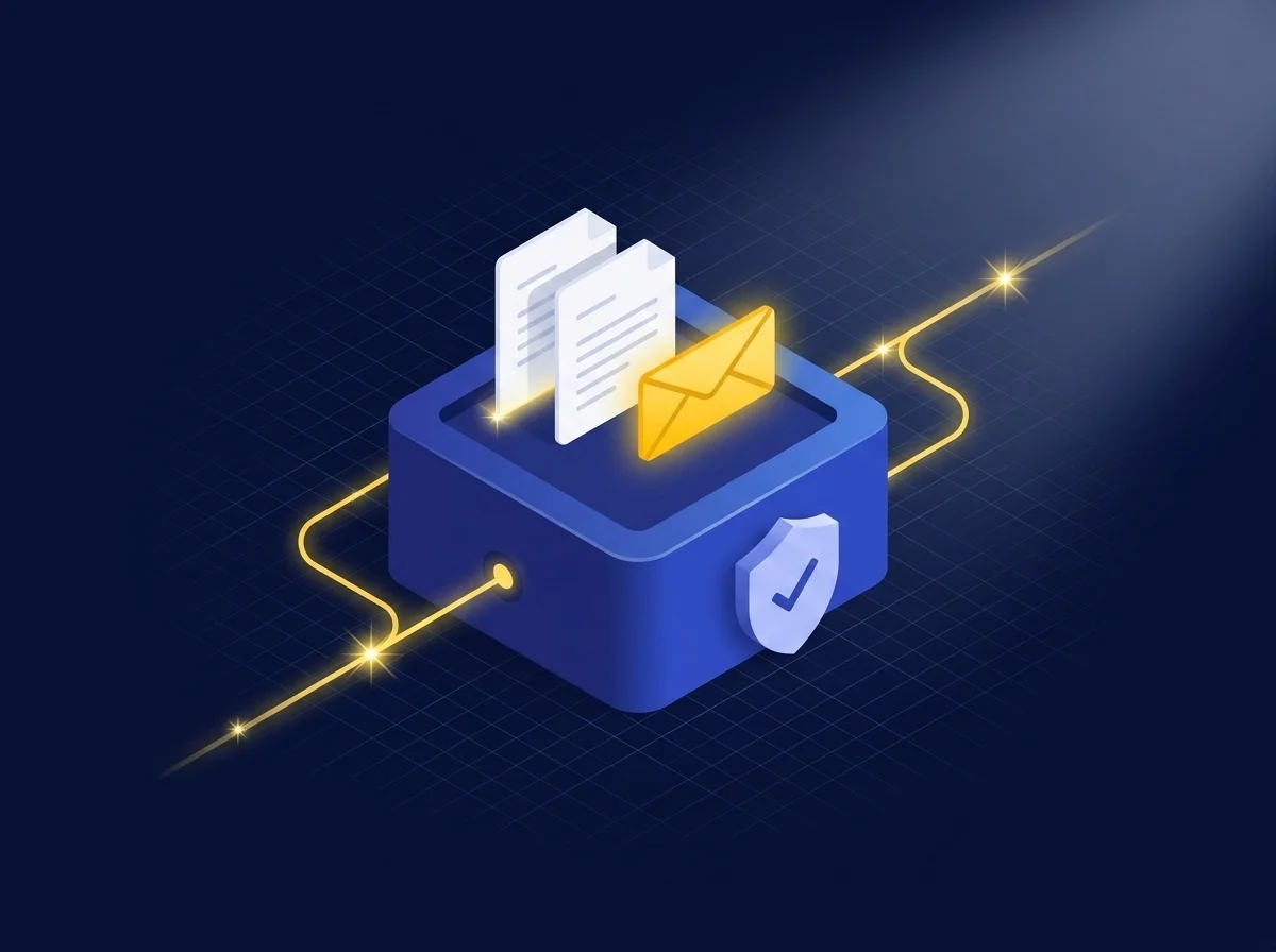 Illustration showing Kiteworks secure SMTP automation for protecting scanner and application emails to ensure compliance.