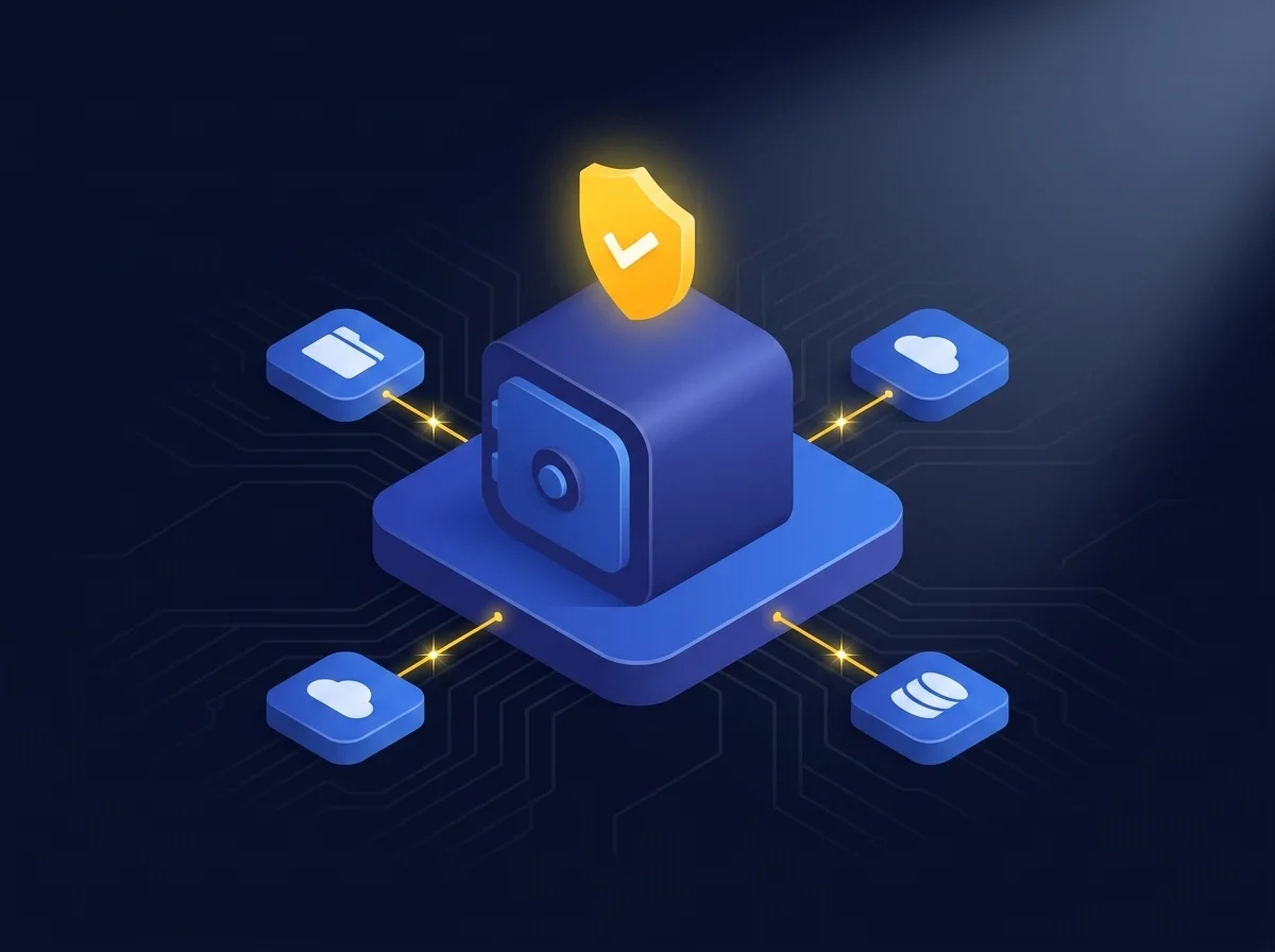 Diagram showing Kiteworks providing a unified gateway with standardized security and governance enforcement across multiple internal data storage repositories.