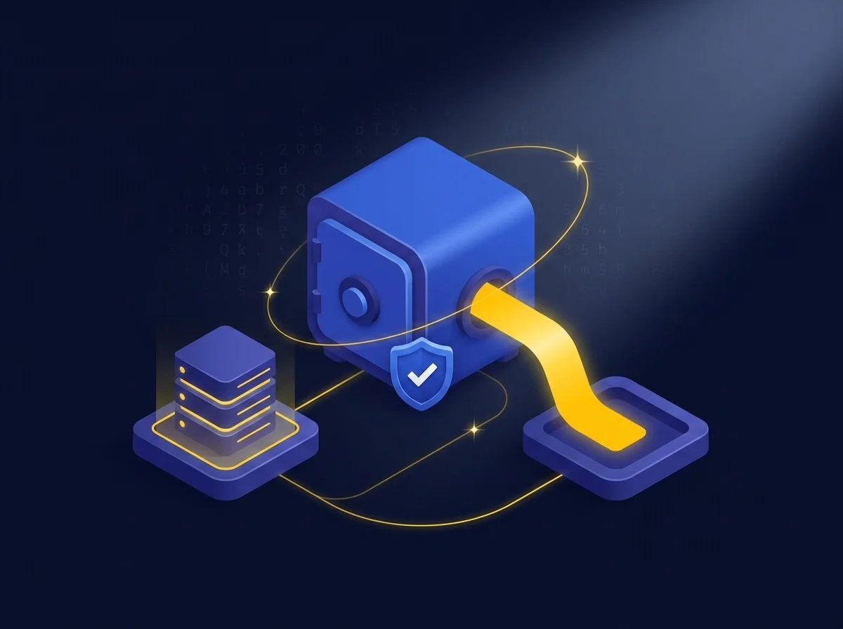 Illustration representing managed file transfer for secure and reliable enterprise data migration.