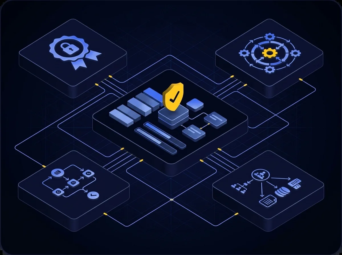Conceptual illustration of master data control emphasizing privacy framework compliance, data sharing opt-outs, and explicit consent management.