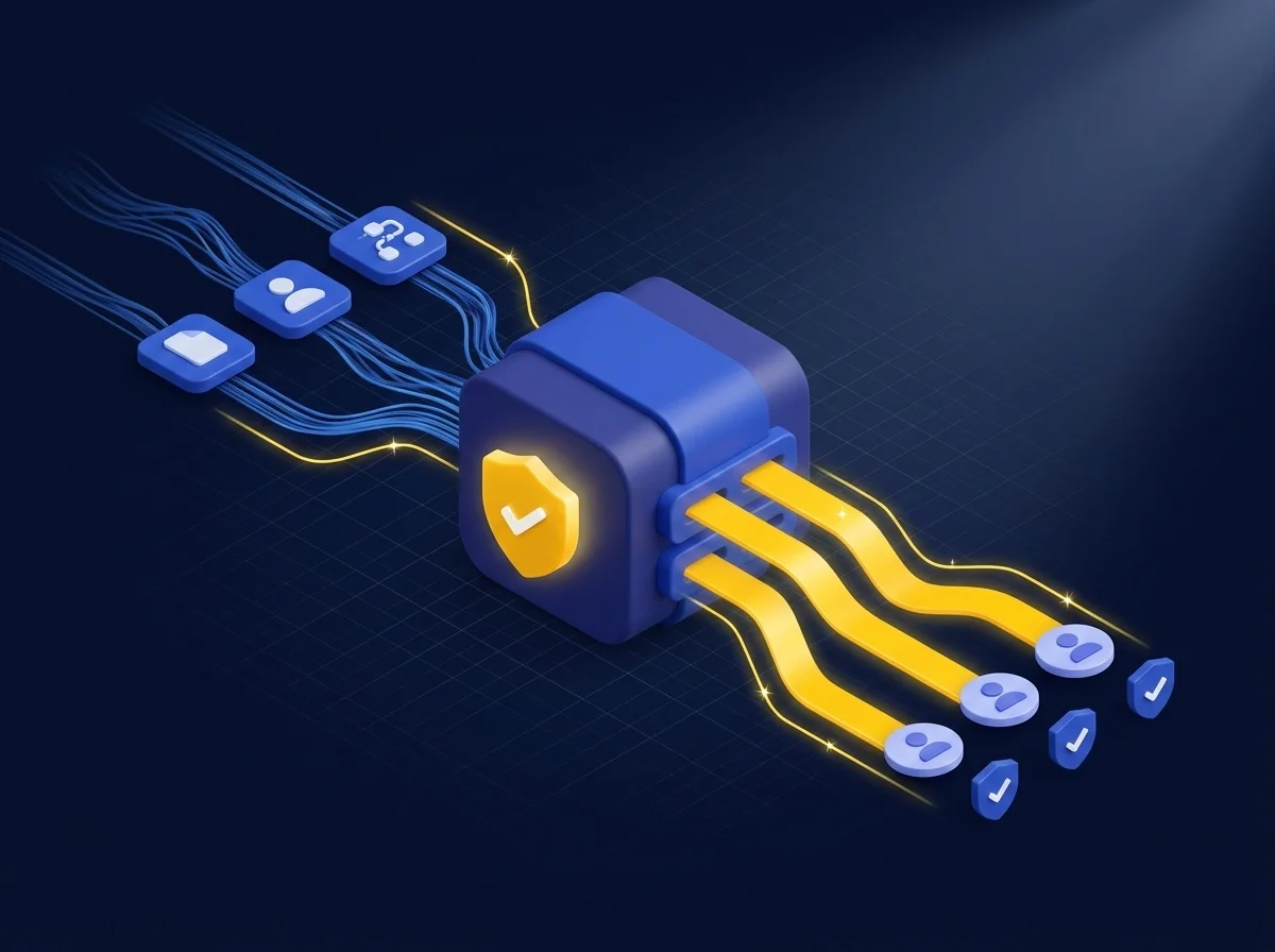 Illustration representing operational efficiency through automated secure file transfers and workflow integration.