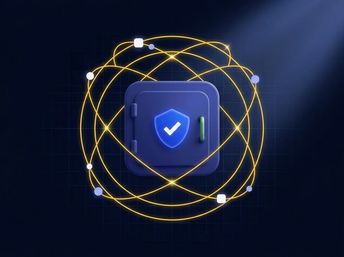 Illustration representing secure private data network sharing and comprehensive enterprise data protection controls. 