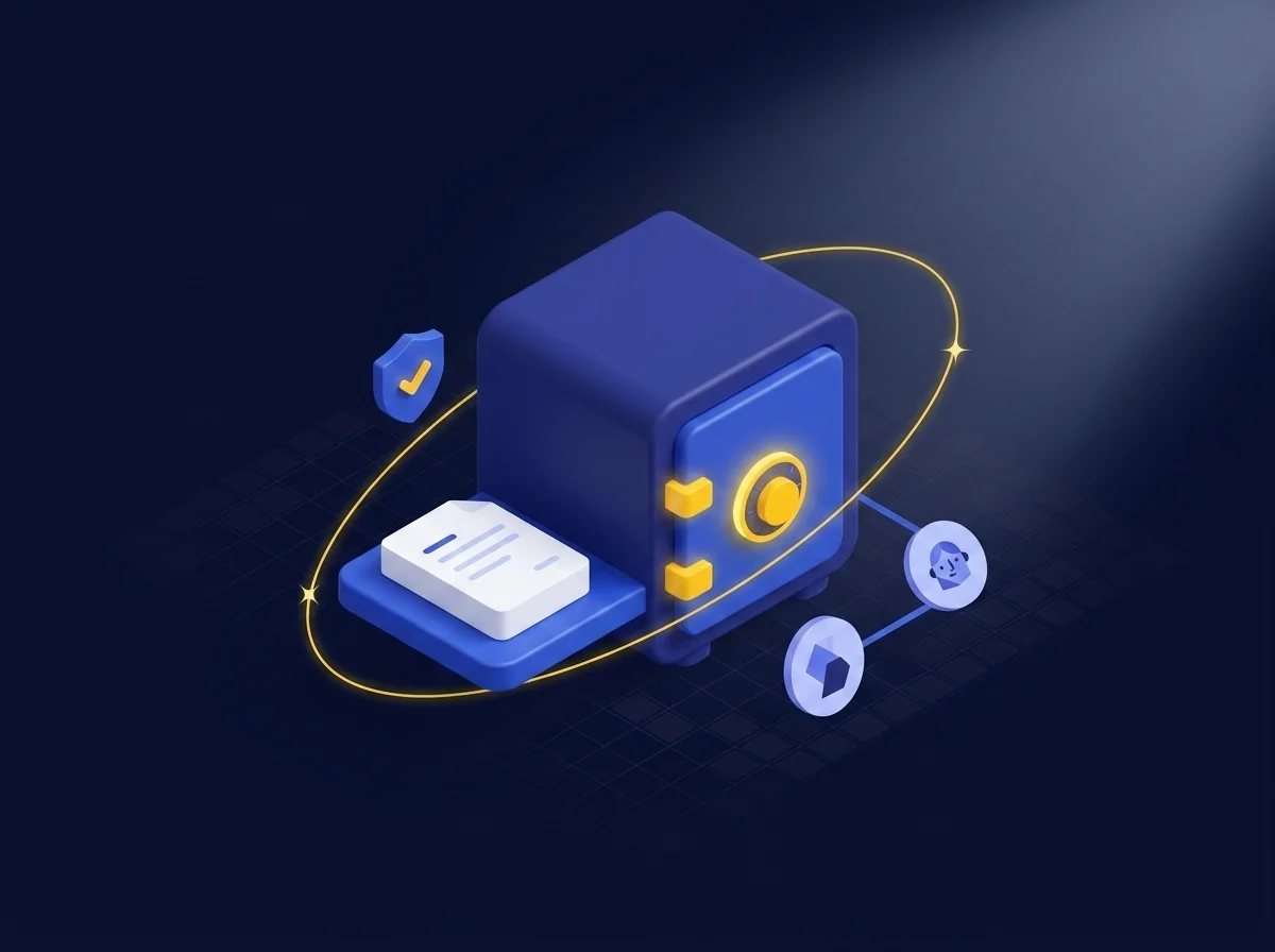 Illustration representing R&D teams securely complying with regulatory filings using encrypted platforms.