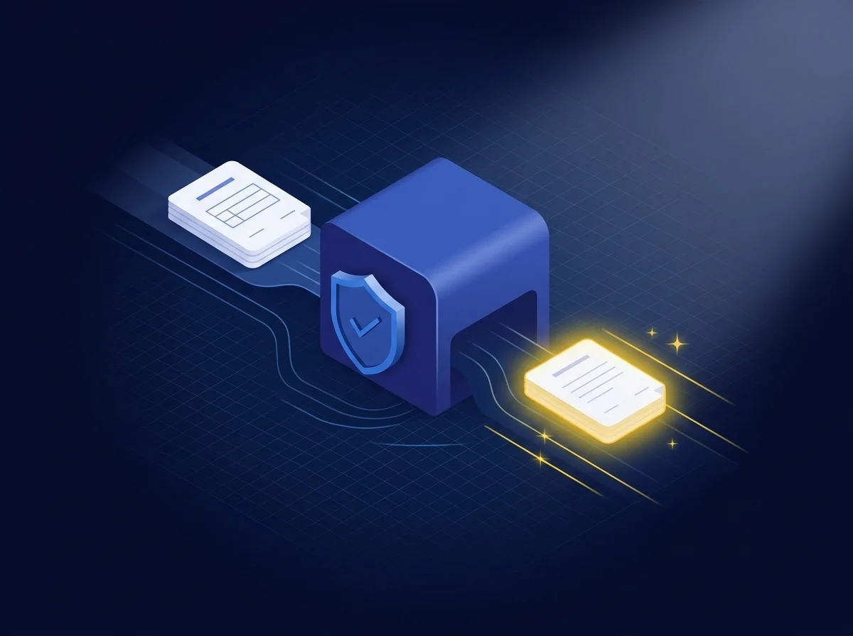 Illustration representing secure contract transfer for sales teams using managed file transfer solutions to protect sensitive information.