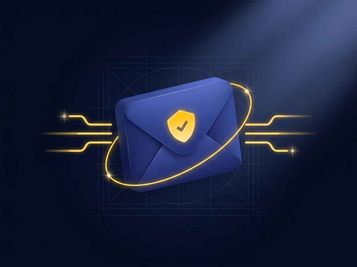 Illustration representing secure and encrypted email communication for legal professionals and confidential correspondence.
