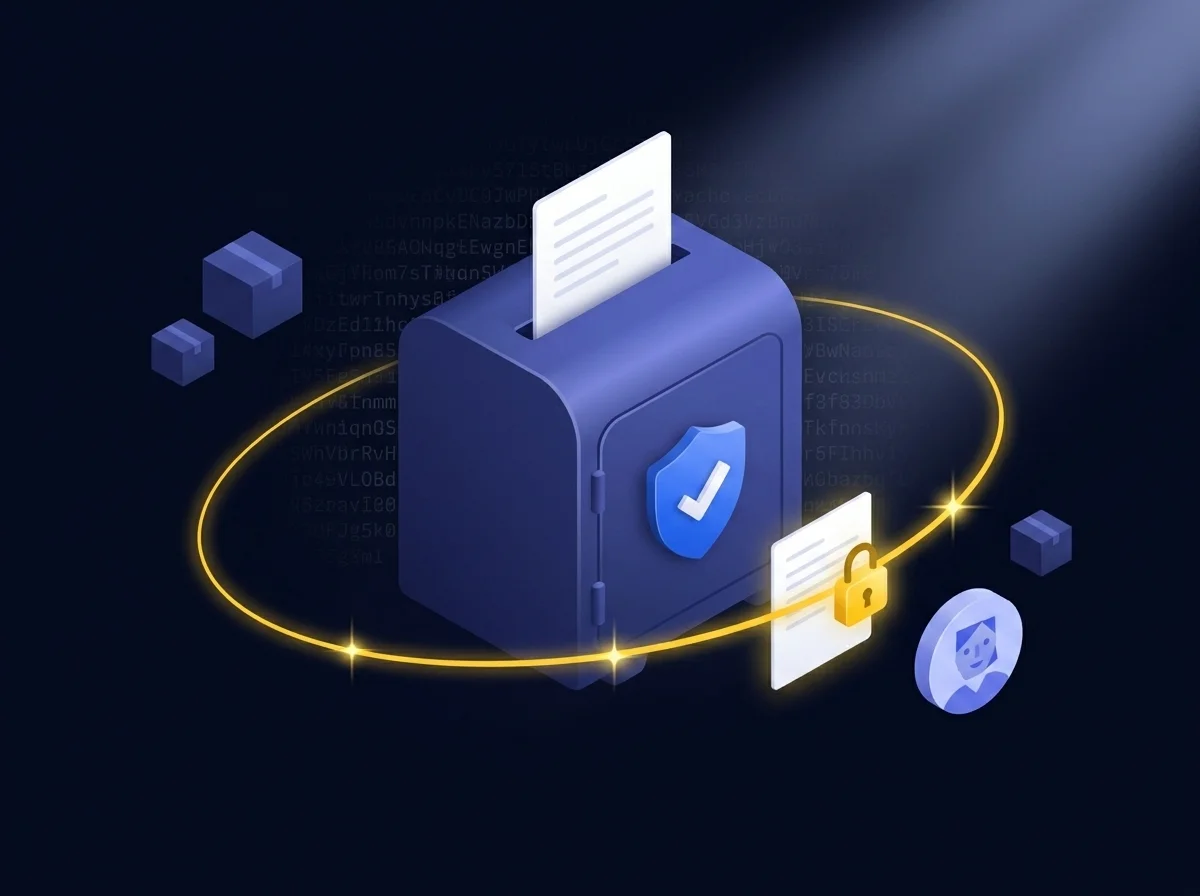 Illustration showing secure and encrypted email communication for manufacturing regulatory compliance.