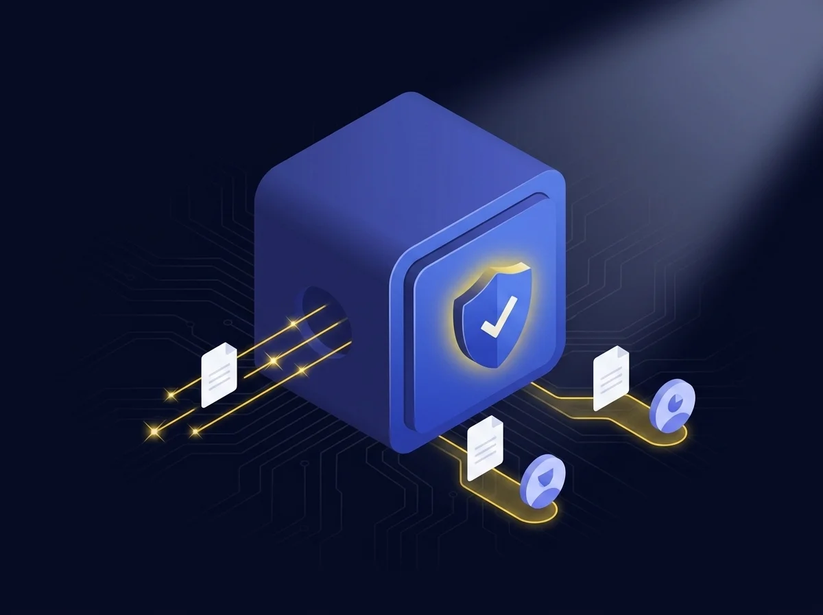 A secure file sharing platform interface protecting sensitive audit documentation against data breaches and unauthorized access.